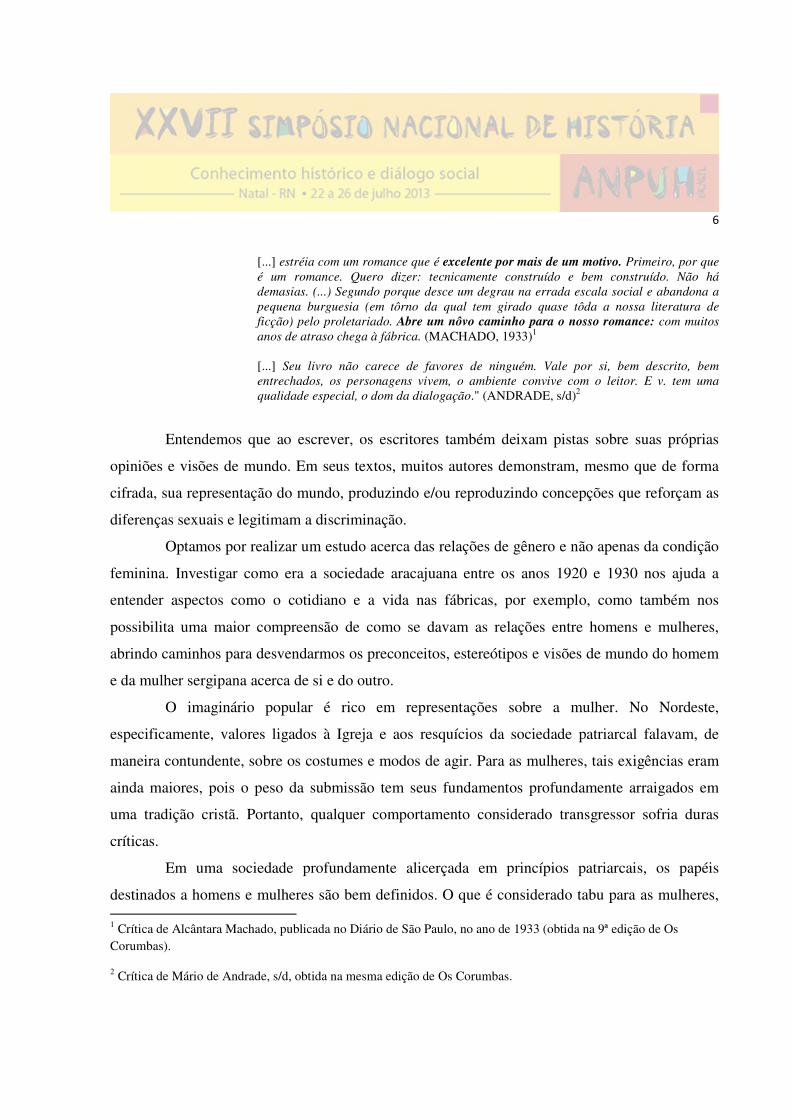 (PDF) HISTÓRIA E QUESTÕES DE GÊNERO NA LITERATURA: … · Posteriormente ...